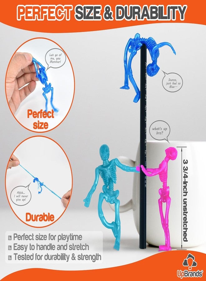 UpBrands Halloween Party Favors for Kids - 24 Stretchy Skeleton Toys - Safe Mini Skeletons for Goodie Bags, Classroom Prizes or Birthday Gifts - Image 4